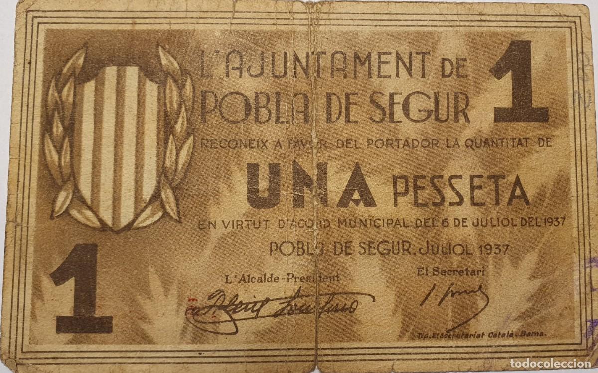 Billetes locales: Billete local POBLA DE SEGUR 1 Pta. - Foto 1