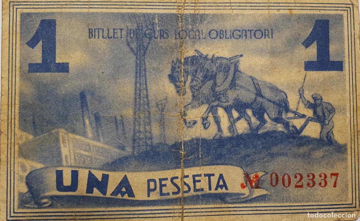 Billetes locales: Billete local POBLA DE SEGUR 1 Pta. - Foto 2