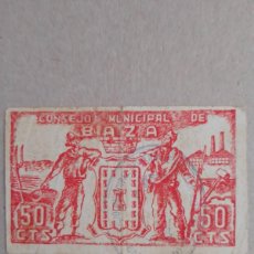 Billetes locales: BILLETE LOCAL DE GRANADA (BAZA) DE 50 CÉNTIMOS, SERIE A, GUERRA CIVIL, AÑO 1937, MUY RARO. Lote 401112204