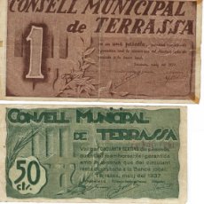 Billetes locales: CONSELL MUNICIPAL DE TERRASSA **1 PESSETA Y 50 CTS. **. Lote 401295339