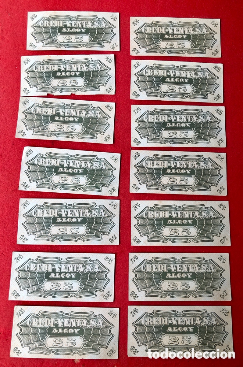 Billets locaux: ALCOY-ONTENIENTE-BILLETES DE CREDITO NEGOCIOS LOCALES-MUY RAROS-A&Ntilde;OS 50 60.