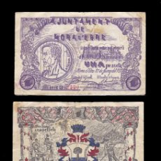 Banconote locali: MORA D´EBRE - 1 PESETA , JUNIO 1937 , AYUNTAMENT