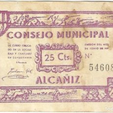 Banconote locali: ESPAÑA - SPAIN 25 CÉNTIMOS 1937 ALCAÑÍZ G-299