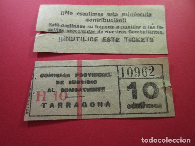 Billetes locales: REF: BIT_GC_SINDI-01 - COMISION PROVINCIAL SUBSIDIO AL COMBATIENTE TARRAGONA 10 CENTIMOS - Foto 1