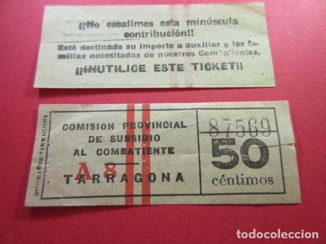 Billetes locales: REF: BIT_GC_SINDI-01 - COMISION PROVINCIAL SUBSIDIO AL COMBATIENTE TARRAGONA 50 CENTIMOS - Foto 1
