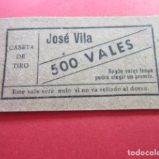 Billetes locales: REF: BIT_GC_SINDI-01 - CASETA DE TIRO JOSE VILA 500 VALE - ZARAGOZA