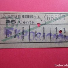 Billetes locales: REF: BIT_GC_SINDI-01 - EXPOSICION BARCELONA 1929 - BILLETE TRANVIA SELLADO EXPOSICION