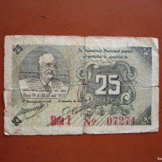 Banconote locali: BILLETE CONSELL MUNICIPAL DE REUS 25 CENTIMS 1937