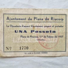 Billetes locales: BILLETE AJUNTAMENT DE PLANA DE RIUCORP T-2151 R