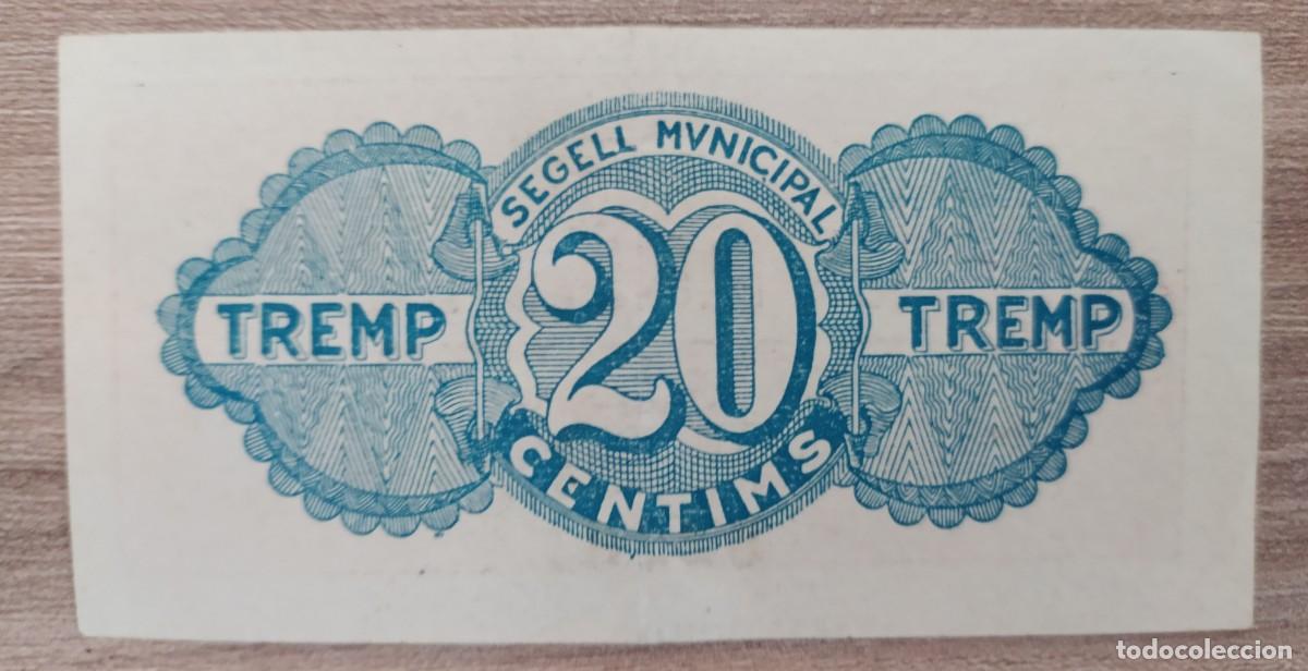 Billetes locales: Tremp 20 c&eacute;ntimos 1937 (EBC-) - Foto 2