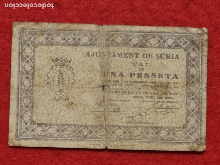 Local Banknotes: BILLETE LOCAL GUERRA BONO 1 PESETA AJUNTAMENT DE SURIA 1937 ORIGINAL PD