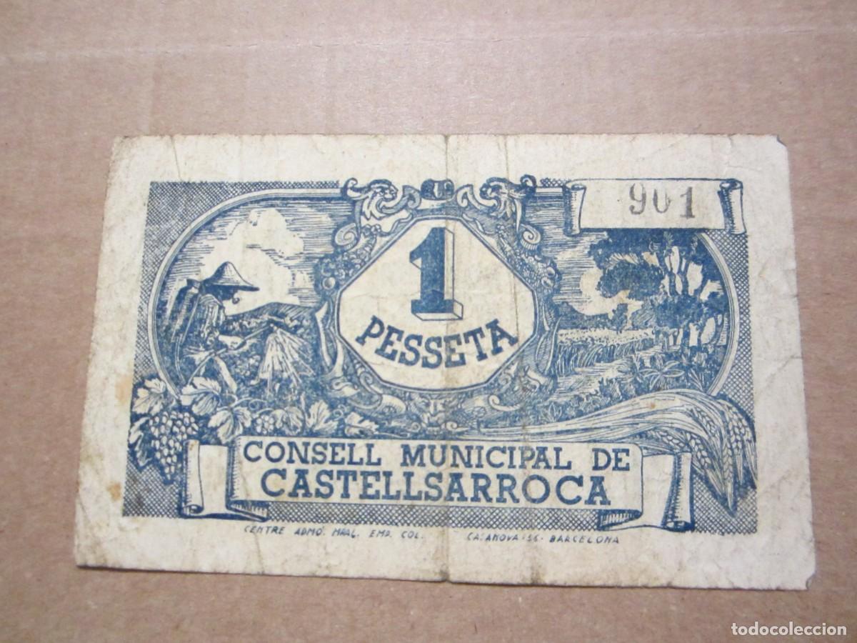 Billetes locales: 1 PESETA DE CASTELLSARROCA - Foto 2