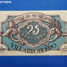 Billetes locales: VILLARROBLEDO ( ALBACETE ) 25 CÉNTIMOS SC-