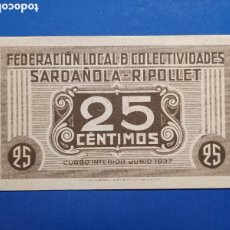 Billetes locales: SARDAÑOLA ( BARCELONA ) 25 CÉNTIMOS SC