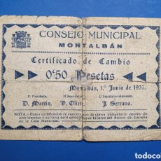 Billetes locales: MONTALBÁN ( TERUEL ) 50 CÉNTIMOS