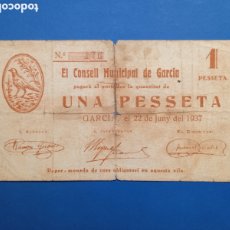 Billetes locales: GARCÍA ( TARRAGONA ) 1 PESETA