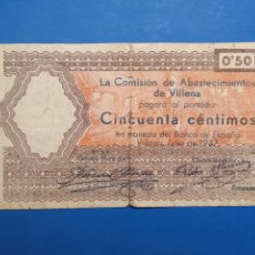 Billetes locales: VILLENA ( ALICANTE ) 50 CÉNTIMOS