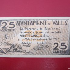 Billetes locales: BILLETE LOCAL 25 CENTIMOS VALLS1937 GUERRA CIVIL