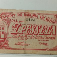 Billetes locales: BILLETES LOCALES RIALB 1937