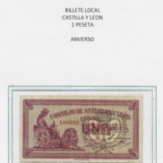 Billetes locales: BILLETE 1 PTAS CONSEJO DE AUSTRIAS Y LEÓN ( 1936 )