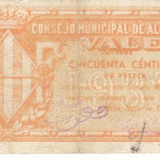 Billetes locales: CRBL0077 BILLETE ESPAÑA CONSEJO MUNICIPAL ALCIRA BC