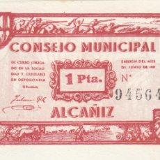 Billetes locales: CRBL0073 BILLETE ESPAÑA ALCAÑIZ (TERUEL) 1 PESETA 1937 EBC+