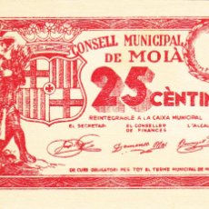 Billetes locales: CRBL0078 BILLETE ESPAÑA CONSEJO MUNICIPAL MOLA 25 CTS EBC+