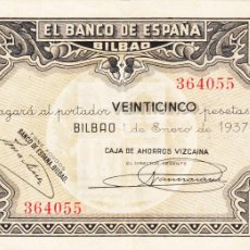 Billetes locales: CRBL0083 BILLETE ESPAÑA BILBAO 25 PESETAS 1937 MBC