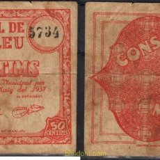 Banconote locali: 8327 ESPAÑA. EMISIONES LOCALES REPUBLICANAS 1937 CONSELL MUNICIPAL DE MANLLEU 50 CENTIMOS 1937
