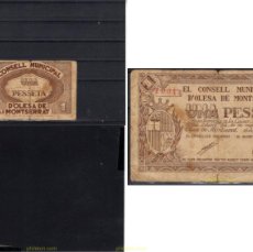 Banconote locali: 8332 ESPAÑA. EMISIONES LOCALES REPUBLICANAS 1937 CONSELL MUNICIPAL OLESA DE MONTSERRAT 1 PESETA 19