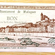Billetes locales: BILLETE 50 CÉNTIMOS AJUNTAMENT DE BALAGUER 1937 EXCELENTE CONSERVACIÓN