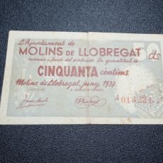Banconote locali: MOLINS DE LLOBREGAT ( BARCELONA ) 50 CÉNTIMOS