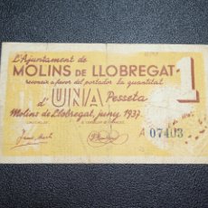 Banconote locali: MOLINS DE LLOBREGAT ( BARCELONA ) 1 PESETA