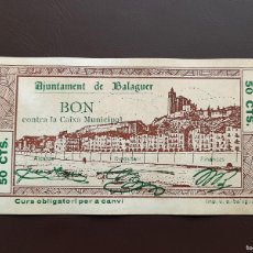Banconote locali: 50 CENTIMOS 1937, MBC+++/SC. BILLETE LOCAL BALAGUER.