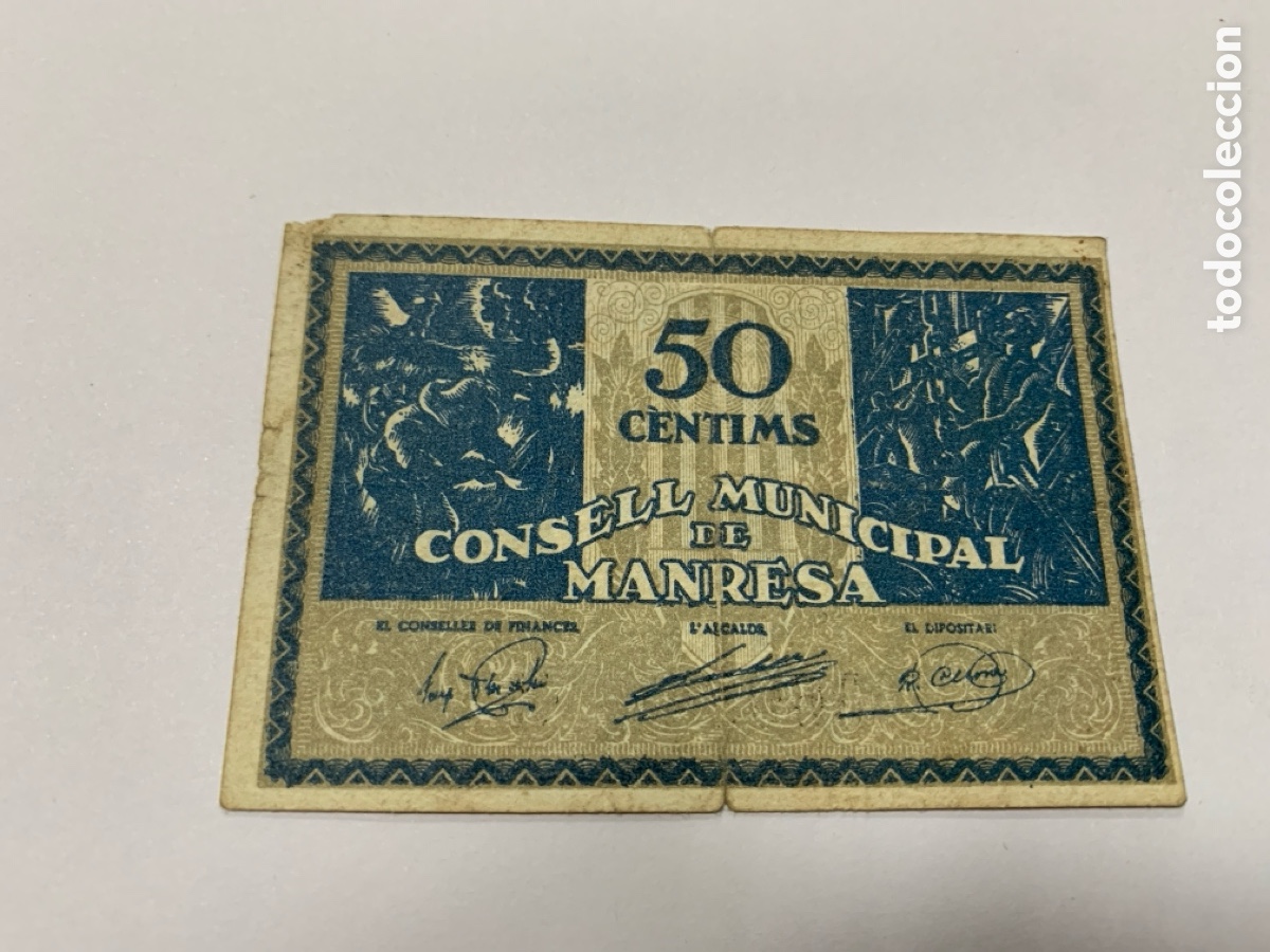 Billetes locales: Billete 50 c&eacute;ntimos Manresa - Foto 1