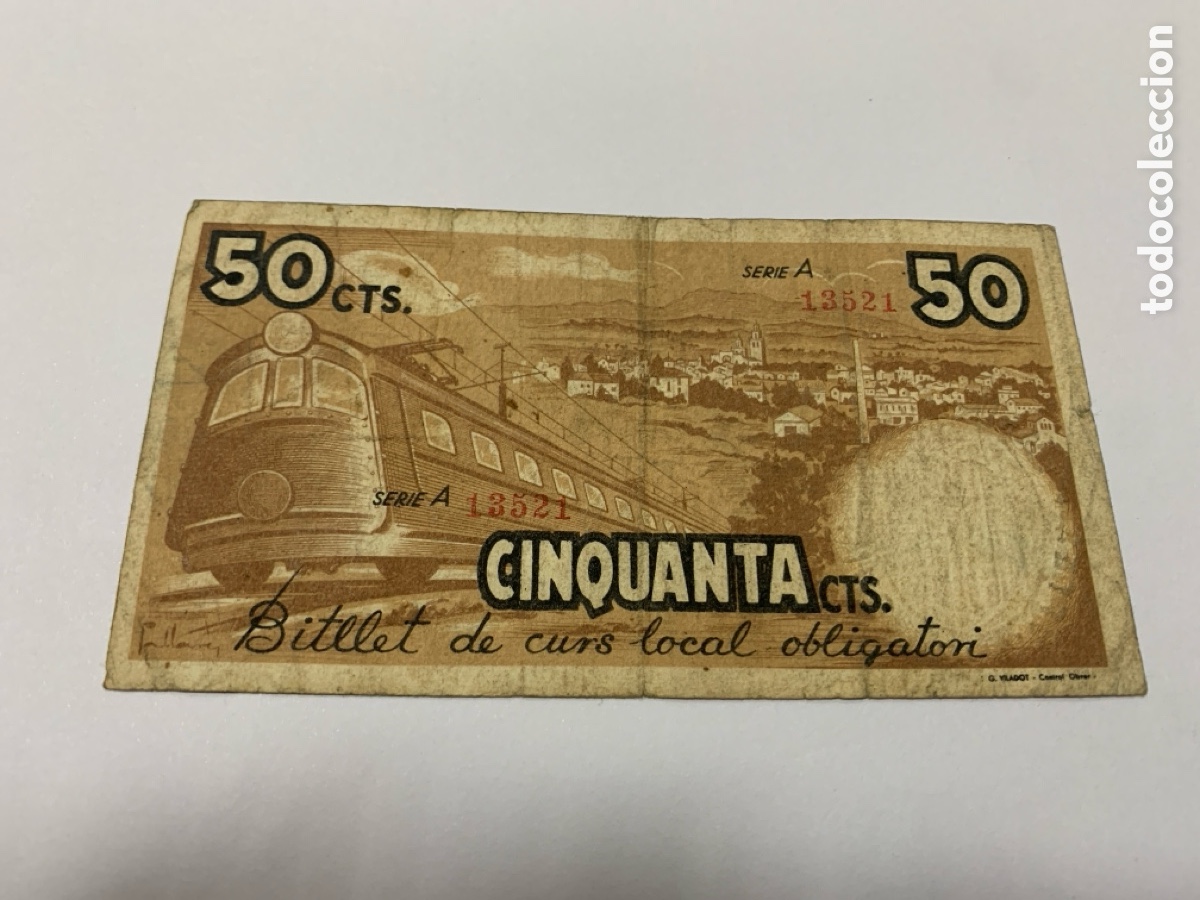 Billetes locales: Billete 50 c&eacute;ntimos Pins del Valles - Foto 2