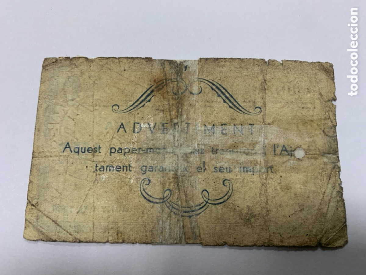 Billetes locales: Billete 50 c&eacute;ntimos Tarrega, 1937 - Foto 2