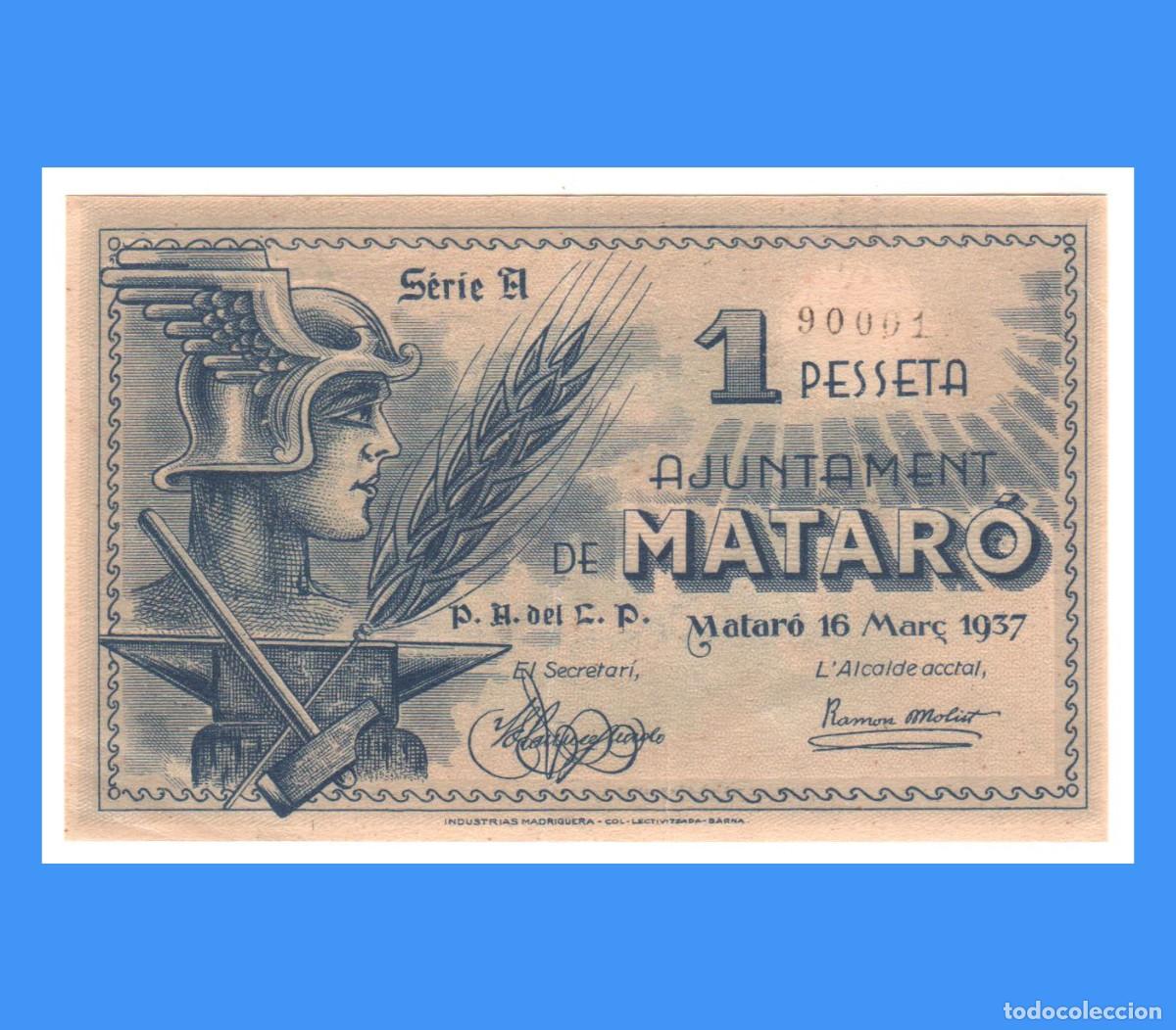 Billetes locales: Matar&oacute; (Barcelona) 1Pta EBC - Foto 1