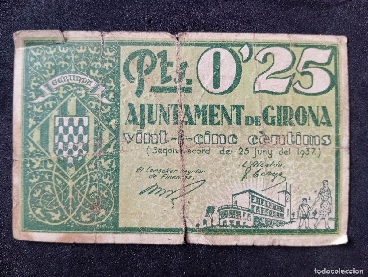 Billetes locales: 25 c&eacute;ntimos junio 1937 Girona, Gerona - Foto 1