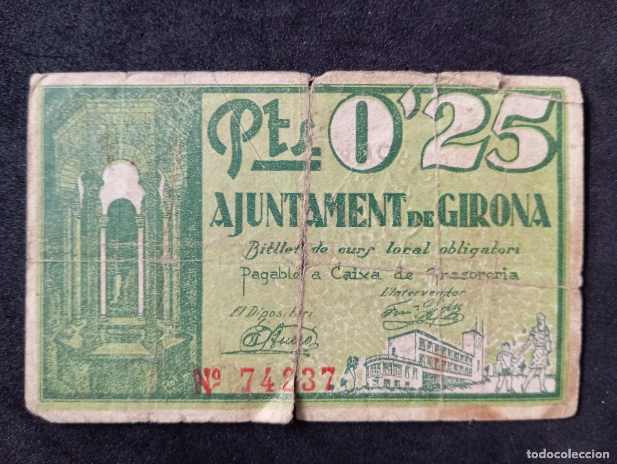 Billetes locales: 25 c&eacute;ntimos junio 1937 Girona, Gerona - Foto 2