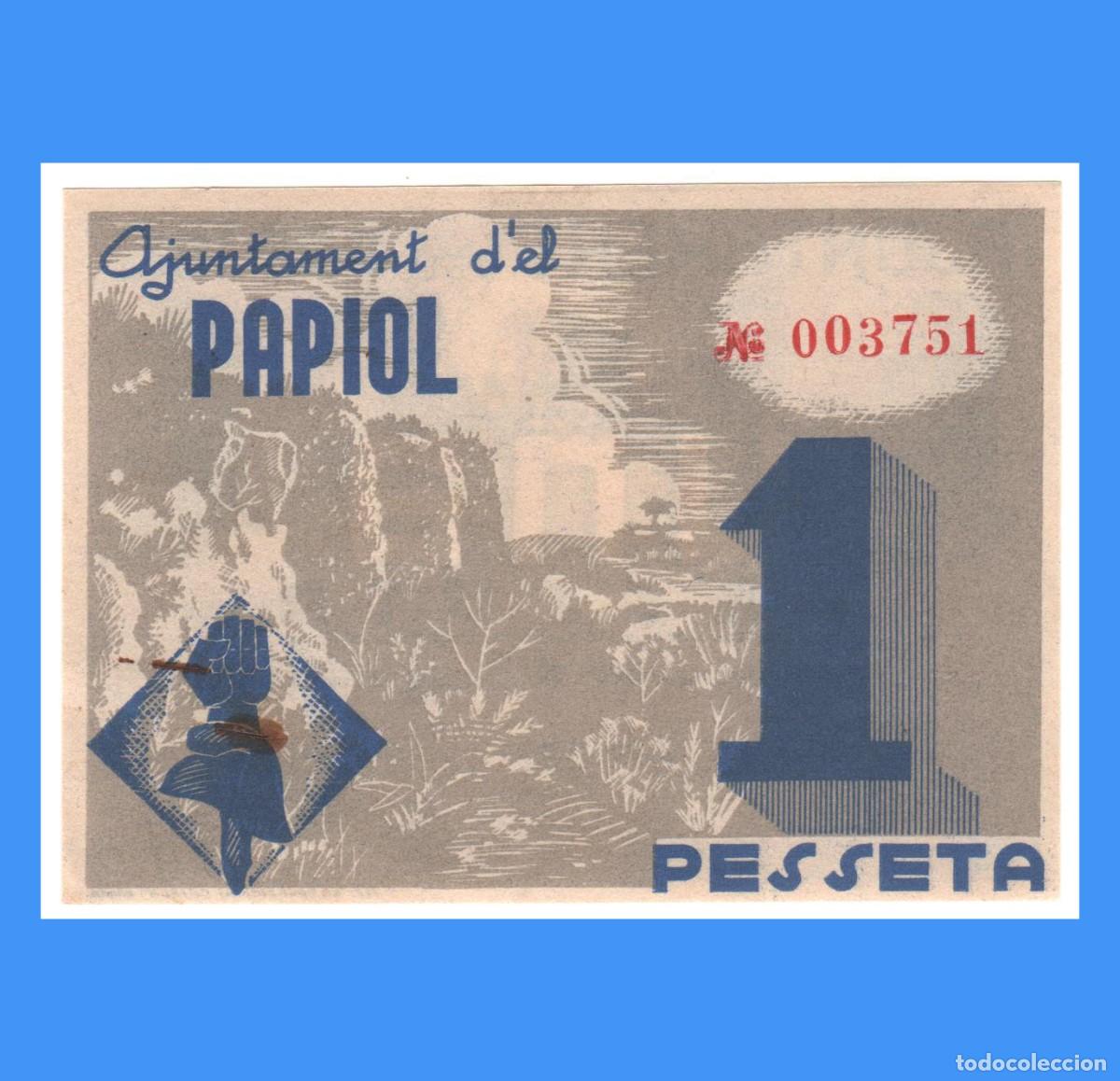 Billetes locales: Papiol (Barcelona) 1 Pta SC- Escaso - Foto 2