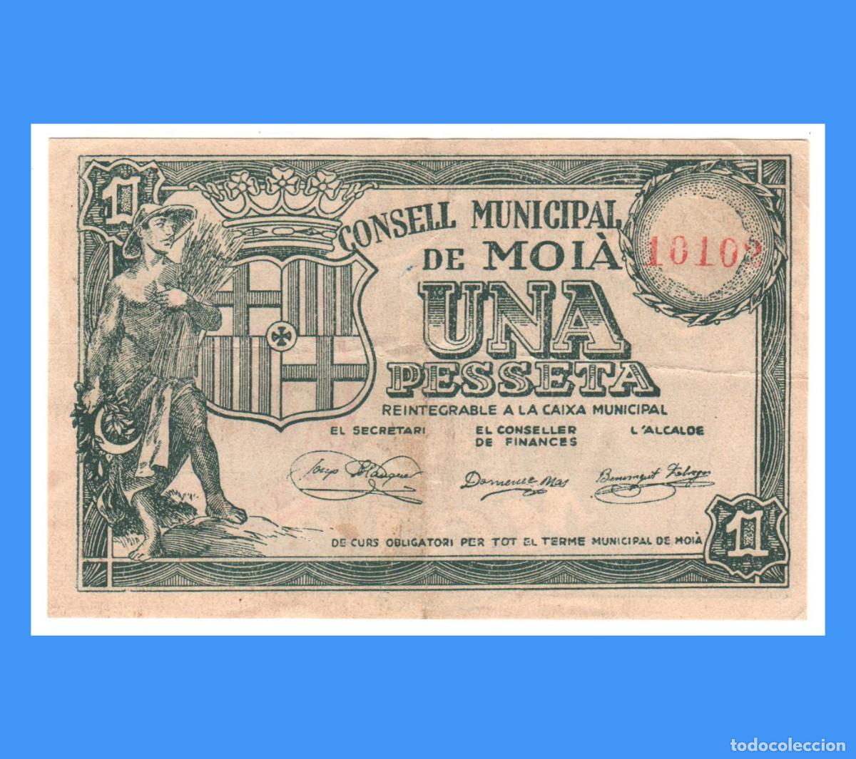 Billetes locales: Moi&agrave; (Barcelona) 1 Pta EBC - Foto 1
