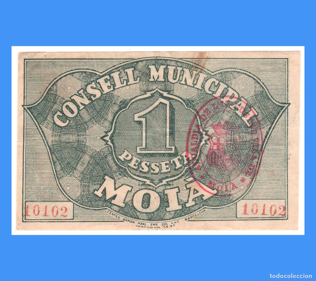 Billetes locales: Moi&agrave; (Barcelona) 1 Pta EBC - Foto 2