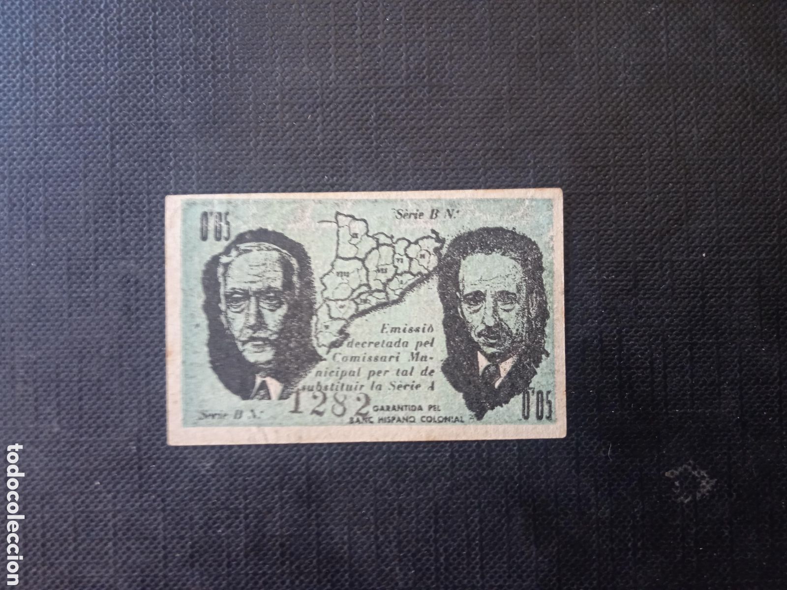 Billetes locales: Billete de 5 c&egrave;ntimos de Malgrat de Mar 1937 - Foto 1