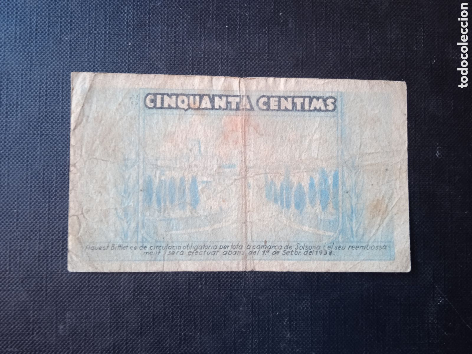 Billetes locales: Billete de 50 c&egrave;ntimos Solsona Lleida 1937 - Foto 2