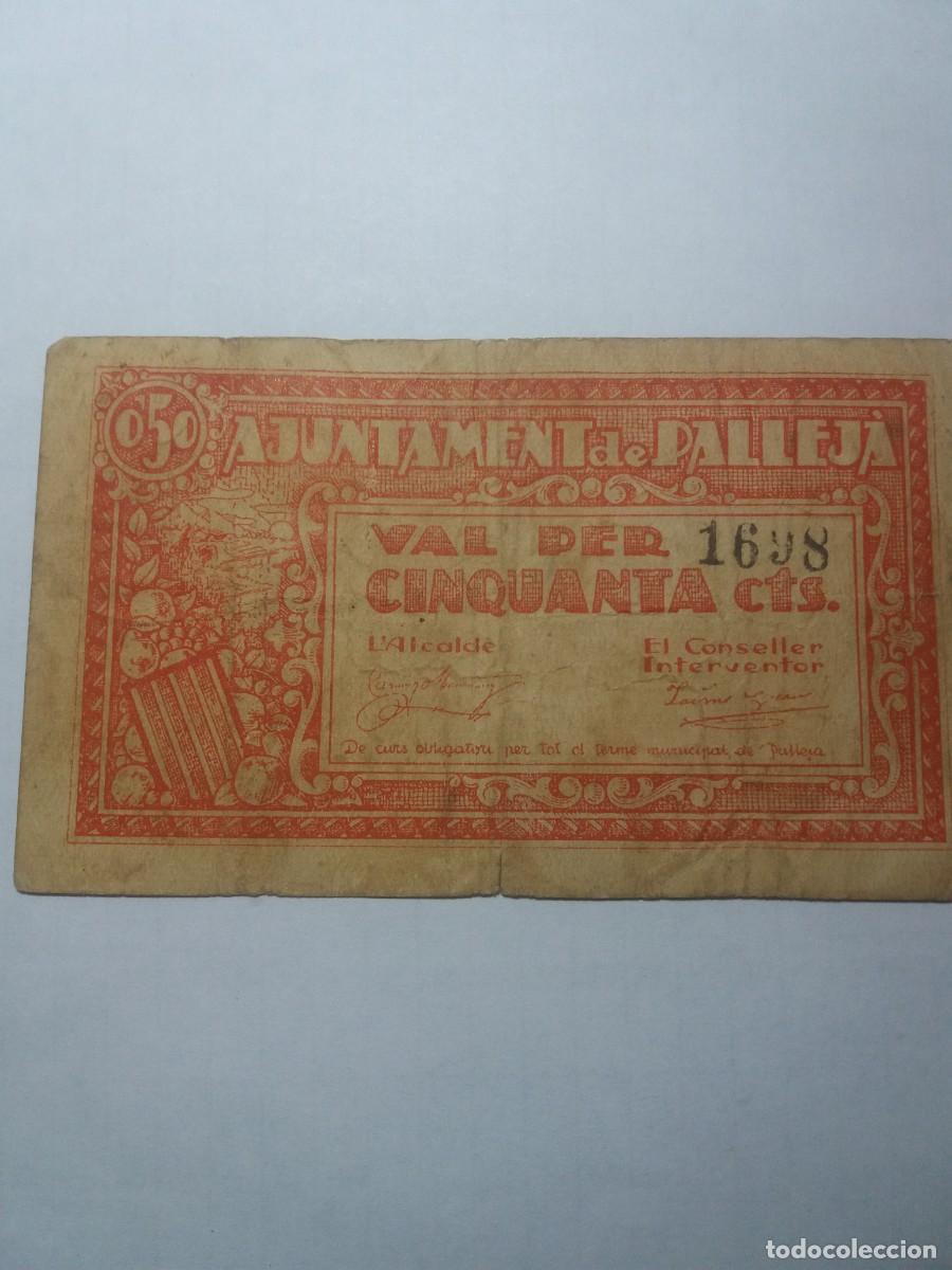 Billetes locales: 50 C&eacute;ntims C&eacute;ntimos Ajuntament PALLEJ&Aacute; - Foto 1