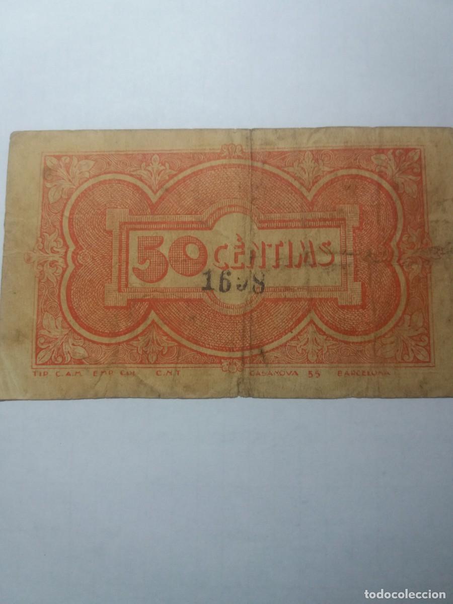 Billetes locales: 50 C&eacute;ntims C&eacute;ntimos Ajuntament PALLEJ&Aacute; - Foto 2
