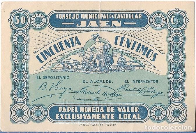 Billetes locales: BILLETE 50 CENTIMOS CASTELLAR (JAEN) 06045 - Foto 1