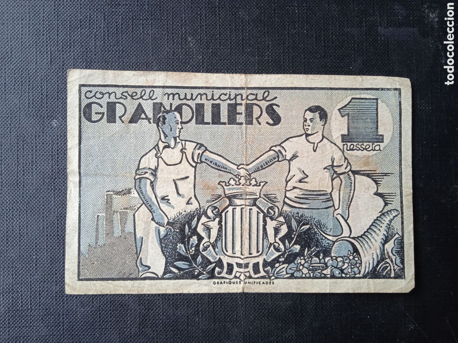 Local Banknotes: Billete de 1 peseta Granollers Barcelona 1937
