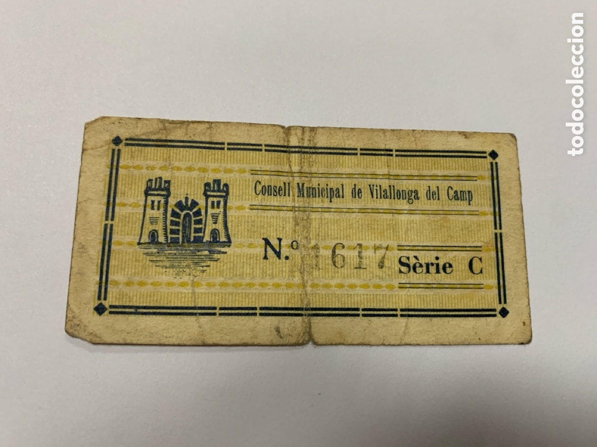 Billetes locales: Billete 25 c&eacute;ntimos Vilallonga del Camp - Foto 2